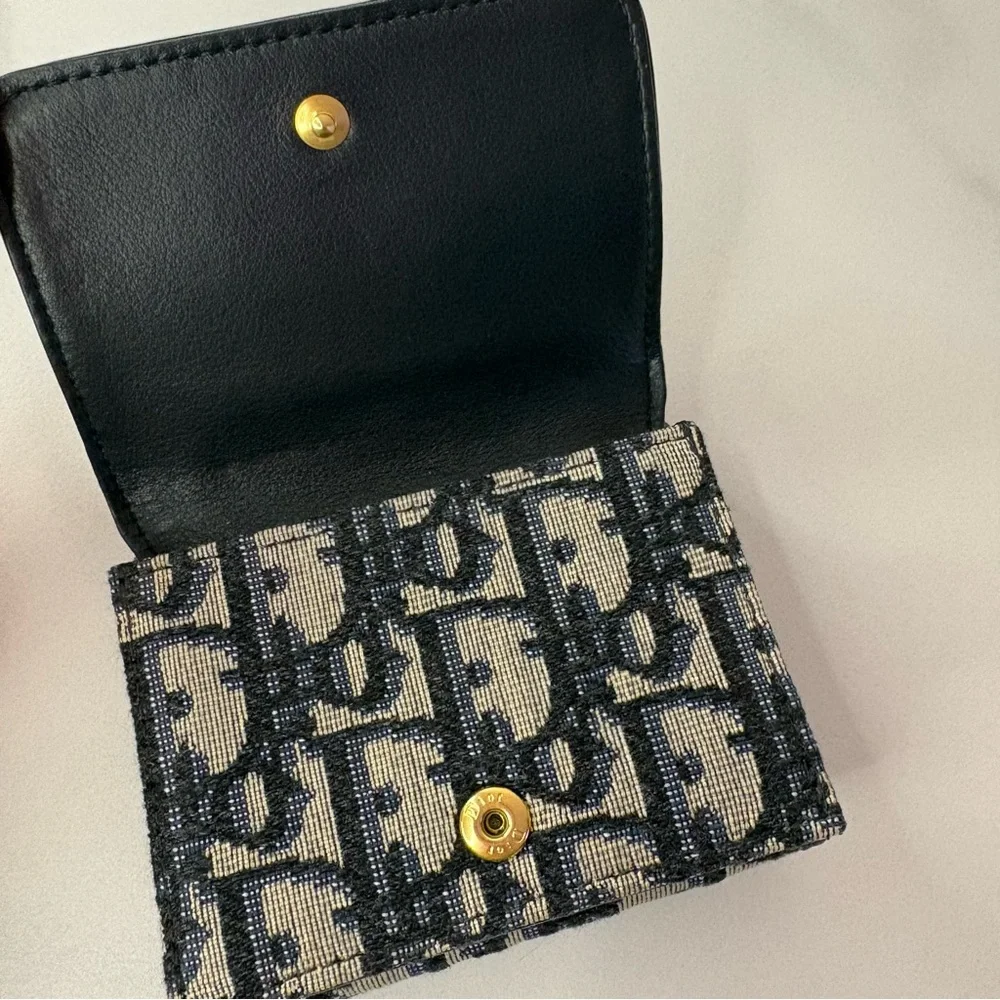 Dior Oblique Compact Wallet Blue